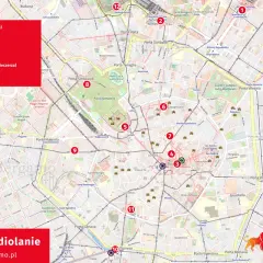 Mapa Mediolanu z zaznaczonymi atrakcjami: Duomo, Galleria Vittorio Emanuele II, Castello Sforzesco, Parco Sempione. Planuj zwiedzanie!
