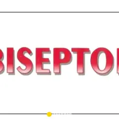 Czerwony napis Biseptol z symbolem ®. Biseptol na co? Na infekcje bakteryjne.