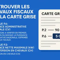 La carte grise indique la puissance administrative (CV) en P.6. Savoir lire ce chiffre est essentiel pour la puissance administrative de votre véhicule.