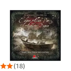 Buchcover: "Die geheimnisvollen Fälle von Edgar Allan Poe und Auguste Dupin", Nr. 1, "Insel der tödlichen Rätsel". Die Dupin-Reihenfolge beginnt hier.