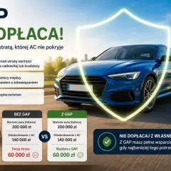 Ubezpieczenie GAP chroni przed utratą wartości auta po szkodzie całkowitej lub kradzieży, zapewniając spokój finansowy.
