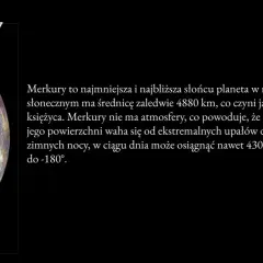 Merkury, planeta z ekstremalnymi wahaniami temperatury: od 430°C w dzień do -180°C w nocy.