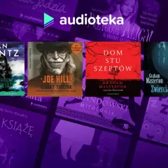 Najstraszniejsze książki horrory na Audiotece: "Dom stu szeptów", "Zwierciadło piekieł", "Czarny telefon" i inne mroczne opowieści.