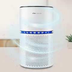 Purificador de aire Ufesa Comfort 2200 con luces azules, ideal para purificar el aire y crear un ambiente fresco y saludable en tu hogar.