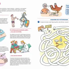 Ilustracje pokazują, jak udzielić pierwszej pomocy dzieciom przy ranach. Materiały do nauki pierwszej pomocy dla dzieci.