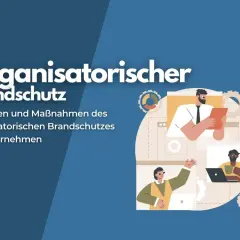 Illustration zeigt, wie eine Sicherheitsfachkraft und ein Sicherheitsbeauftragter organisatorischen Brandschutz planen.