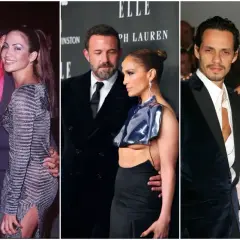 Jennifer Lopez z mężami: Ojani Noa, Ben Affleck i Marc Anthony.