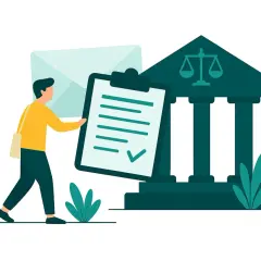 Mężczyzna z dokumentem przy sądzie pracy. Dowiedz się, jak napisać pozew do sądu pracy, aby skutecznie dochodzić swoich praw.