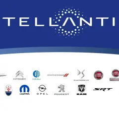 Loghi dei marchi del gruppo Stellantis: Abarth, Alfa Romeo, Chrysler, Citroën, Comau, Dodge, DS Automobiles, Fiat, Fiat Professional, Free2Move, Jeep, Lancia, Leasys, Maserati, Mopar, Opel, Peugeot, Ram, SRT, Teksid, Vauxhall.