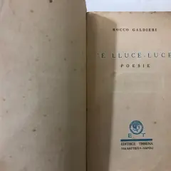 Copertina di "E LLUCE-LUCE" di Rocco Galdieri, poesie con parole napoletane. Edito da Tirrena, Napoli.
