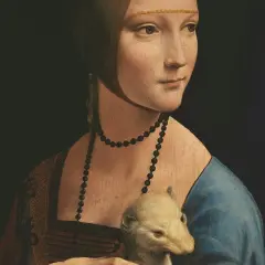 Dama z łasiczką, arcydzieło Leonarda da Vinci, przedstawia młodą kobietę z białym zwierzątkiem.