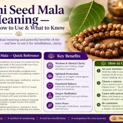 Japa mala de 45 cuentas: significado, beneficios y uso. Descubre cómo este mala de semillas de Bodhi fomenta la paz interior.