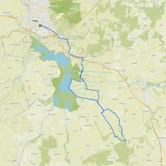 Trasy rowerowe Elbląg i okolice. Mapa pokazuje szlaki rowerowe wokół Elbląga i Jeziora Drużno.