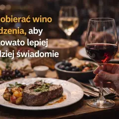 Elegancka kolacja z wykwintnym stekiem i deską serów. Degustacja czerwonego wina, idealne wine pairing.