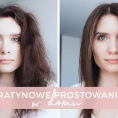 Przed i po: kręcone, puszące się włosy zamienione w gładkie i lśniące dzięki domowej keratynie.