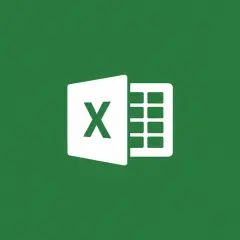 Logo Excel. Biała litera X i siatka komórek na zielonym tle. Nowa linia w komórce Excel.