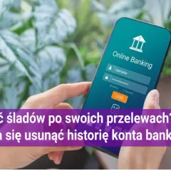 Masz dość śladów po swoich przelewach? Sprawdź, czy da się usunąć historię konta bankowego. Dłoń trzyma smartfon z aplikacją bankowości online.