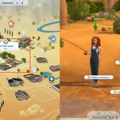 Symulacja gry The Sims 4: aby zdobyć krowokwiat, udaj się do Pustynny Kwiat Park i idź na ryby.