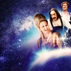 Figuren aus der sketch history staffel 4 reisen durch den Weltraum.