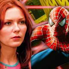 Mary Jane Watson und Spider-Man im Film. Die Besetzung von Spider-Man (Film) zeigt sie im Kampf gegen das Böse.