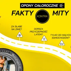 Opony całoroczne Dunlop: fakty i mity. Czy są słabe zimą, czy tylko do małych aut? Sprawdź!