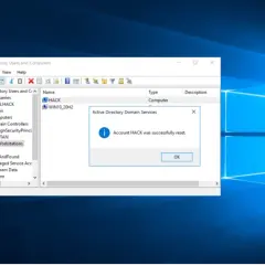 Komunikat "Account HACK was successfully reset" w Active Directory. Czy to backdoor?