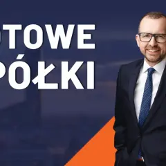Mężczyzna w garniturze obok napisu "GOTOWE SPÓŁKI". Oferujemy gotowe spółki, które pomogą Ci szybko rozpocząć działalność.