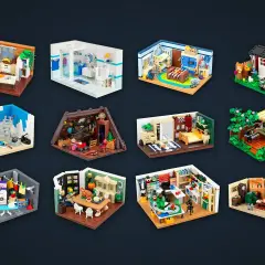 Kleine, detailreiche Lego Mocs: Küche, Bad, Kinderzimmer, Gartenhaus, Werkstatt, Dachboden, Waschküche, Esszimmer, Schlafzimmer, Außenküche, Büro, Wohnzimmer.