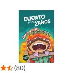 Portada de libro infantil "Cuento para 2 años" que enseña a calmar rabietas y emociones, con ilustración de un bebé llorando.