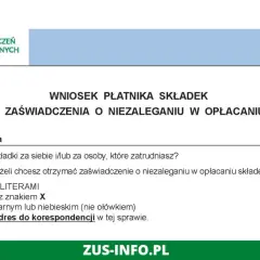 Formularz ZUS: wniosek o wydanie zaświadczenia o niezaleganiu w opłacaniu składek. Instrukcja wypełniania.