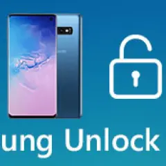 Samsung Unlock Center: dowiedz się, jak odblokować telefon Samsung, gdy zapomnisz kodu. Ikona otwartej kłódki i smartfon.