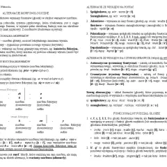 Zmiana głoski w wyrazie powoduje alternacje morfonologiczne, np. wór-worze [r:ž].