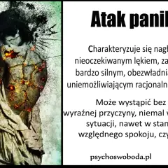 Statua pęka, ukazując ogień w środku, symbolizując nagłe objawy lękowe i atak paniki.