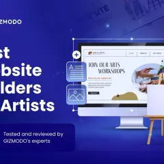 Discover the best website builders for artists, offering free options to showcase your creations. This graphic highlights GIZMODO's top picks for building your online art portfolio.
