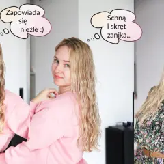 Blondynka z falowanymi włosami, które schnąc, tracą skręt. Miało być tak pięknie!