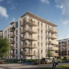 Nowoczesne apartamenty od Develia deweloper z przestronnymi balkonami i zielenią wokół. Idealne miejsce do życia.