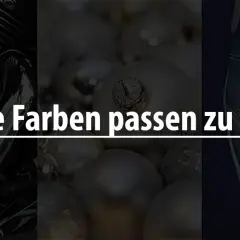 Welche Farben passen zu Silber? Ein Motorrad, Weihnachtsdeko und ein Sneaker zeigen die Vielseitigkeit von Silber.