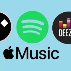 Loga Tidal, Spotify, Deezer i Apple Music. Wybierz swoją ulubioną platformę do tworzenia playlisty muzycznej.