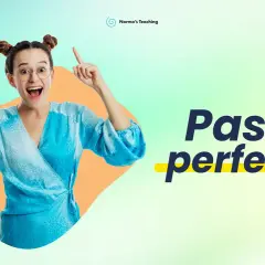 Ragazza con campanellino e occhiali, entusiasta per la formazione sul Past Perfect.