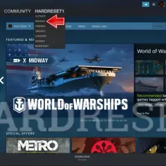 Gdzie jest link do profilu Steam? Kliknij na nazwę użytkownika, aby zobaczyć opcje, w tym profil.