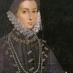 Retrato de Beatriz de Castro, luciendo un collar de perlas y un cuello de encaje.