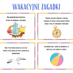 Wakacyjne zagadki: statek, kompas, mewa i piłka plażowa. Rozwiąż zagadkę o wodzie!