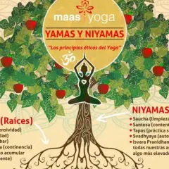 Árbol de la vida del yoga: las raíces son los Yamas (principios éticos) y el tronco los Niyamas.