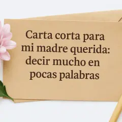 Carta corta para mi madre querida: decir mucho en pocas palabras. Un detalle para el Día de la Madre.