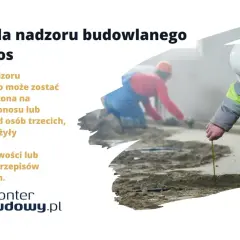 Inspektor nadzoru budowlanego sprawdza postęp prac na budowie, dokumentując swoje ustalenia.