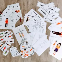 Karty pracy do nauki rozpoznawania zachowań i emocji. Dzieci mogą ćwiczyć nazywanie uczuć i rozumieć, co je wywołuje.