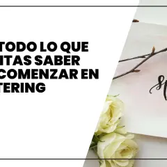 Guía para empezar en el lettering, con la palabra "Spring" escrita en lettering bonito, junto a flores y una rama.
