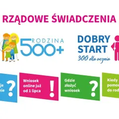 Rodzina 500+ i Dobry Start 300 zł dla ucznia. Informacje o świadczeniach, wnioskach i terminach.