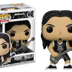 Figurka Funko Pop! przedstawiająca Roberta Trujillo, basistę zespołu Metallica, z gitarą.