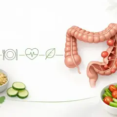 Uchyłki jelita grubego: zdrowa dieta z awokado, soczewicą i warzywami wspiera jelita.